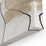 Minimalist Line Art Portrait - Abstract Figure in Beige and White Tones