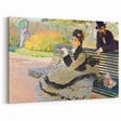Impressionist Garden Scene - Monet's Camille on a Bench, Framed Print