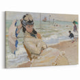 Impressionist Beach Scene - Monet's Camille in Trouville, Framed Print