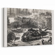 Historical Artwork - Manet's Civil War Scene, Dramatic Black & White Print