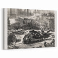 Historical Artwork - Manet's Civil War Scene, Dramatic Black & White Print