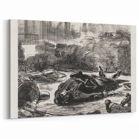 Historical Artwork - Manet's Civil War Scene, Dramatic Black & White Print