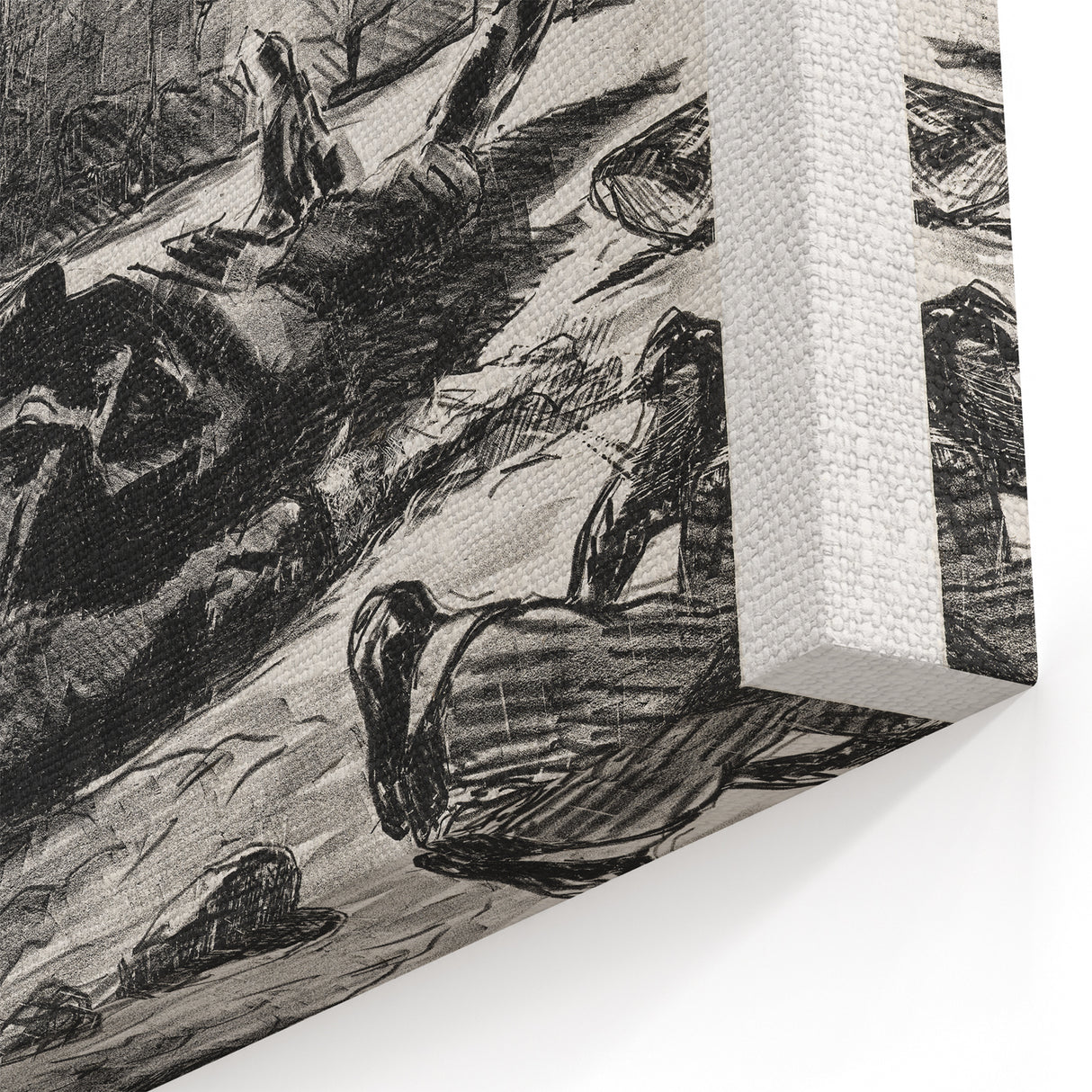 Historical Artwork - Manet's Civil War Scene, Dramatic Black & White Print
