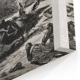 Historical Artwork - Manet's Civil War Scene, Dramatic Black & White Print