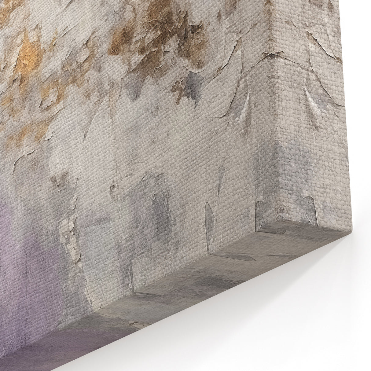 Elegant Strokes and Lines Abstract Art on Canvas – Modern Purple and Gold