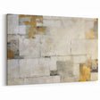 Geometric Strokes and Lines Abstract Art – Beige and Gold Canvas Print