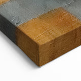 Geometric Abstract Strokes and Lines Art – Warm Gold and Blue Canvas