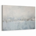 Minimalist Strokes and Lines Abstract Art – Light Gray and Blue Canvas