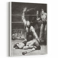 Realism Art Print of a Boxing Scene - Intense Moment in the Ring