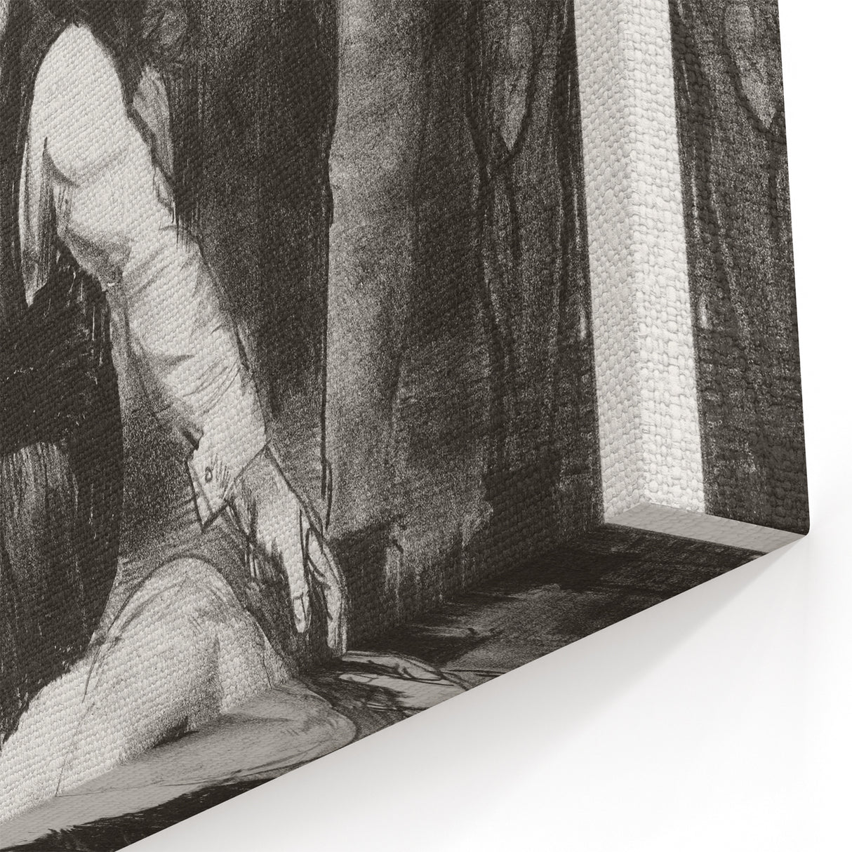 Realism Art Print of a Boxing Scene - Intense Moment in the Ring