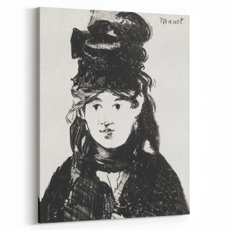 Édouard Manet's Berthe Morisot (In Black) - Impressionist Portrait Print