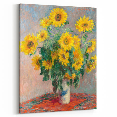Claude Monet's Bouquet of Sunflowers - Vibrant Impressionist Floral Art