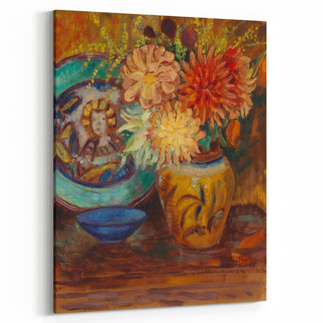 Claude Monet Chrysanthemums Print - Impressionism Floral Wall Art
