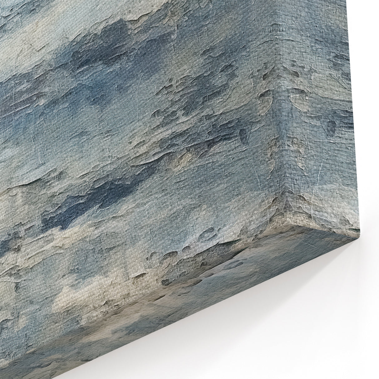 Ocean-Inspired Abstract Strokes Art – Blue and Gray Canvas Print