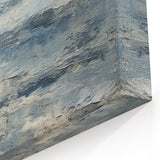Ocean-Inspired Abstract Strokes Art – Blue and Gray Canvas Print