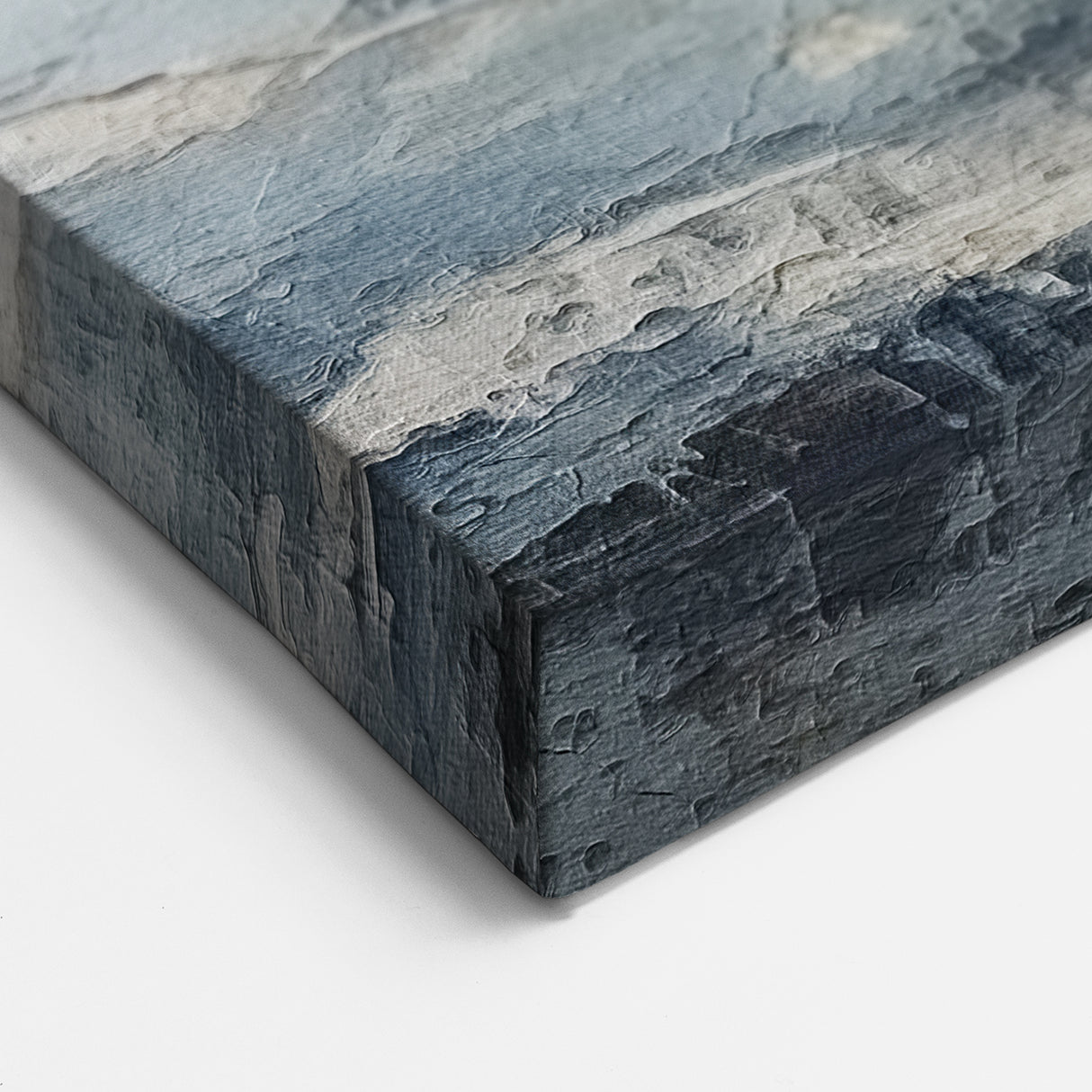 Ocean-Inspired Abstract Strokes Art – Blue and Gray Canvas Print