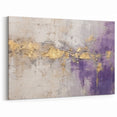 Elegant Purple and Gold Abstract Strokes Art – Textured Canvas Print