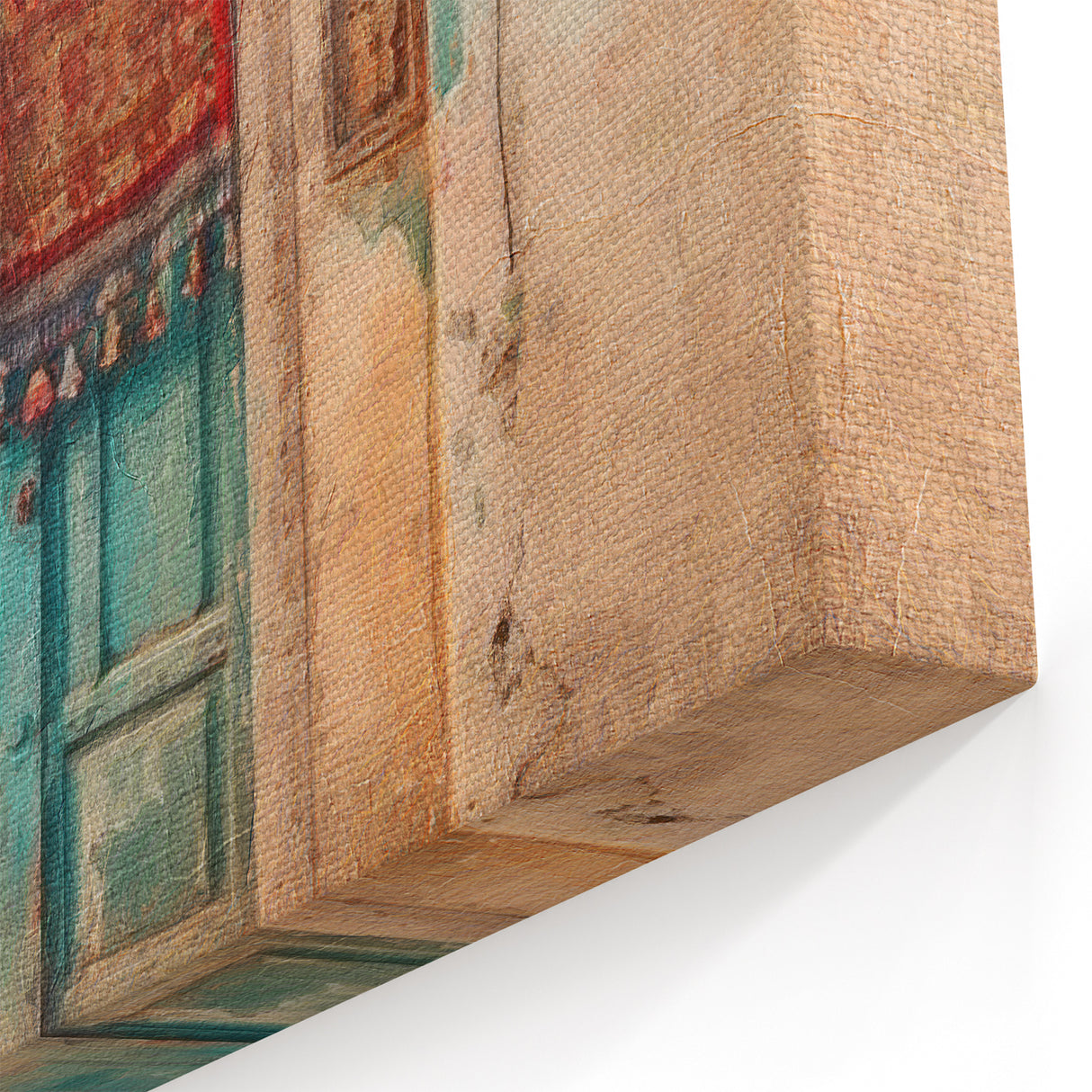 Vintage Indian Door Wall Art on Canvas – Rustic Architectural Charm