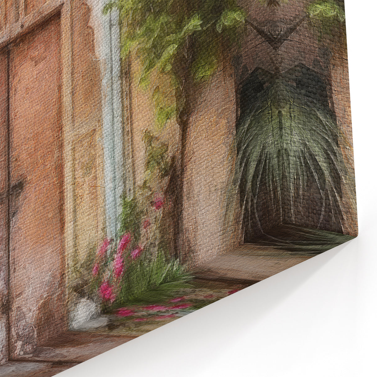 Handcrafted Indian Door Canvas – Elegant Heritage Wall Art