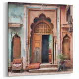 Indian Heritage Door Poster – Rustic Architecture Wall Art