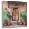 Traditional Indian Door Canvas – Botanical Heritage Wall Art