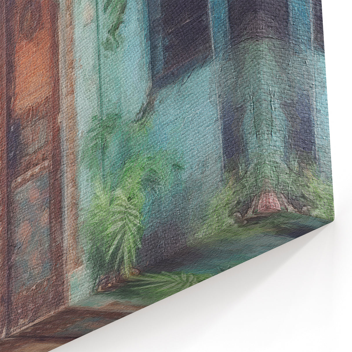 Traditional Indian Door Canvas Art – Rustic Botanical Decor