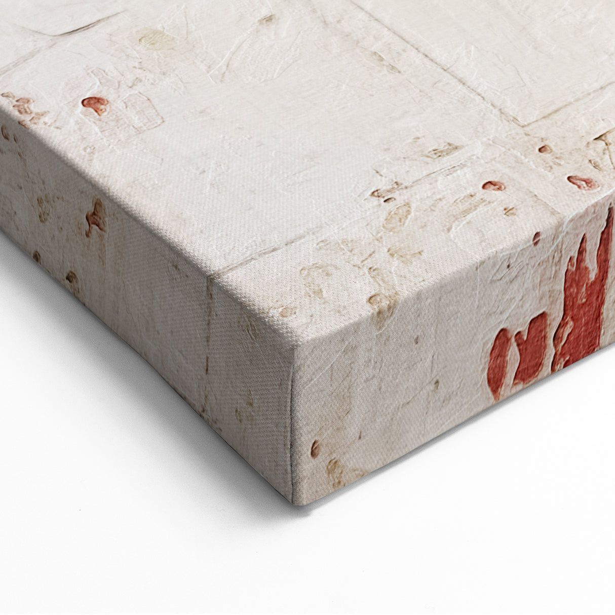 Ornate Abstract Red and Gold Wall Art – Textured Medallion Canvas Print