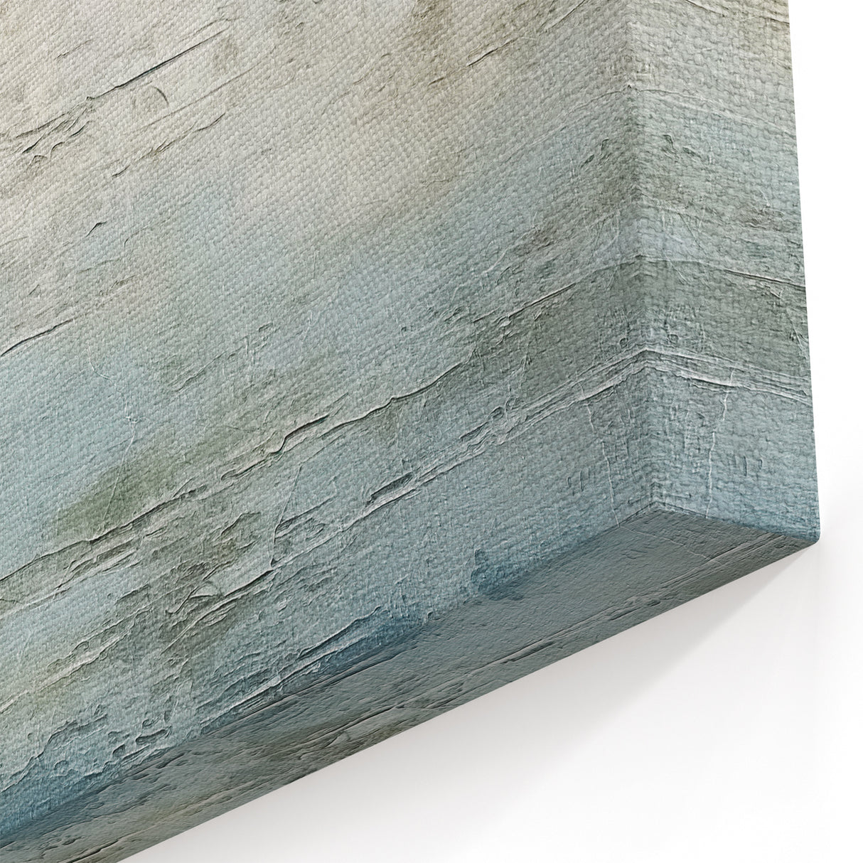 Calming Blue and Beige Abstract Landscape Art – Textured Canvas Print
