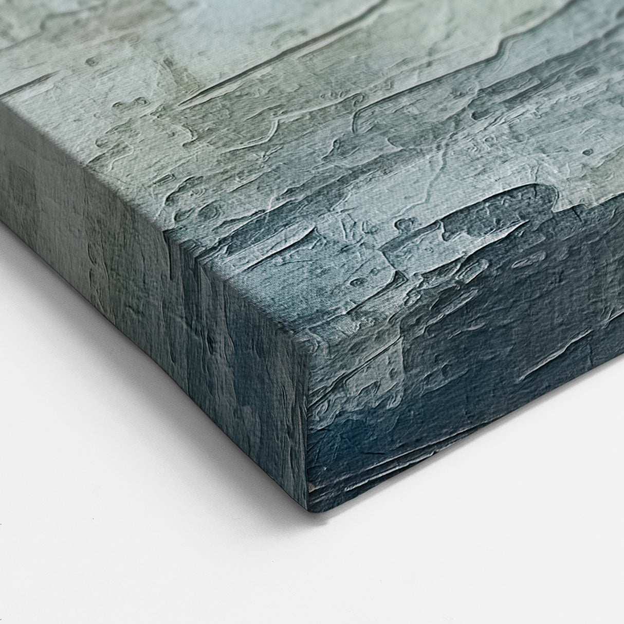 Calming Blue and Beige Abstract Landscape Art – Textured Canvas Print