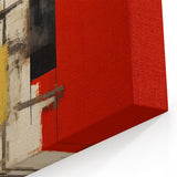 Geometric Line Abstract Strokes - Modern Red, Yellow, and Black Wall Art