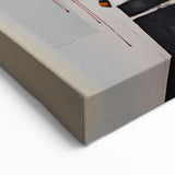 Modern Geometric Abstract Strokes - Orange, Black, and Beige Wall Art