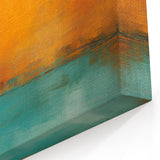 Vibrant Abstract Strokes - Teal, Orange, and Beige Modern Wall Art