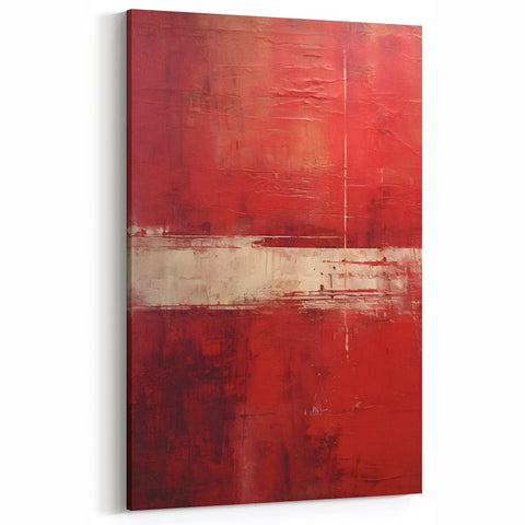 Bold Red Abstract Strokes - Contemporary Wall Art on Canvas
