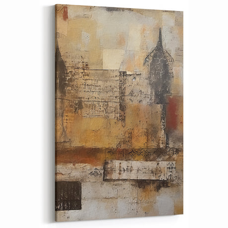 Rustic Abstract Architecture Art Print – Textured Vintage Wall Decor