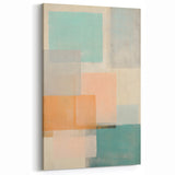 Soft Pastel Abstract Strokes - Modern Peach, Mint, and Gray Wall Art
