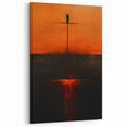 Dramatic Abstract Strokes - Fiery Orange and Black Wall Art