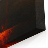 Dramatic Abstract Strokes - Fiery Orange and Black Wall Art
