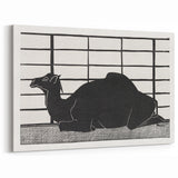 Abstract Camel Silhouette - Minimalist Modern Wall Art in Black & White