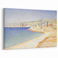 Pointillist Seaside Scene - Tranquil Modern Wall Art in Soft Colors
