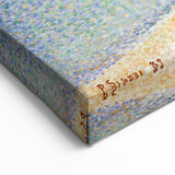 Pointillist Seaside Scene - Tranquil Modern Wall Art in Soft Colors