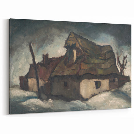 Rustic Cottages - Moody Modern Wall Art in Earthy, Dark Tones