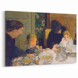 The Children's Meal - Cozy Modern Wall Art with Family Scene in Warm Tones