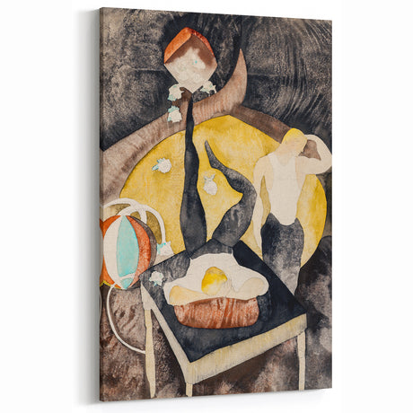 Vaudeville Acrobats - Playful Modern Wall Art in Vintage Tones