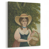 Woman with Basket of Eggs - Rustic Portrait Wall Art by Henri Rousseau