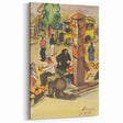 Realism Art Print of Bustling Market Scene - Vibrant Street Life