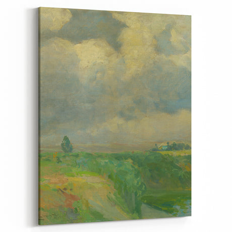 Impressionist Landscape Art: Lajos Csordák's Cloudy Sky Print