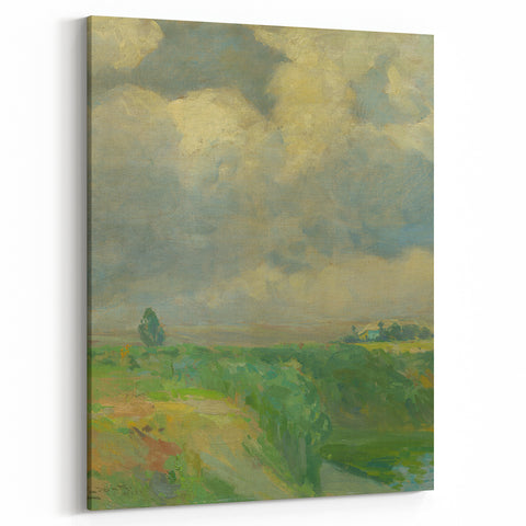 Impressionist Landscape Art: Lajos Csordák's Cloudy Sky Print