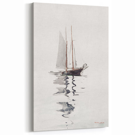 Realism Art Prints - Two-Masted Schooner by Winslow Homer Coastal Art