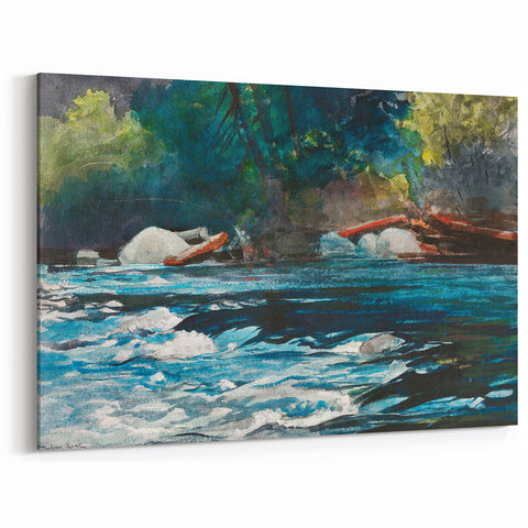 Realism Art Prints - The Rapids, Hudson River by Winslow Homer Nature Art