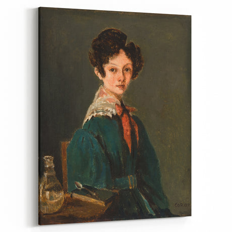 Realism Art Prints - Mme Lemaistre by Jean-Baptiste-Camille Corot Portrait